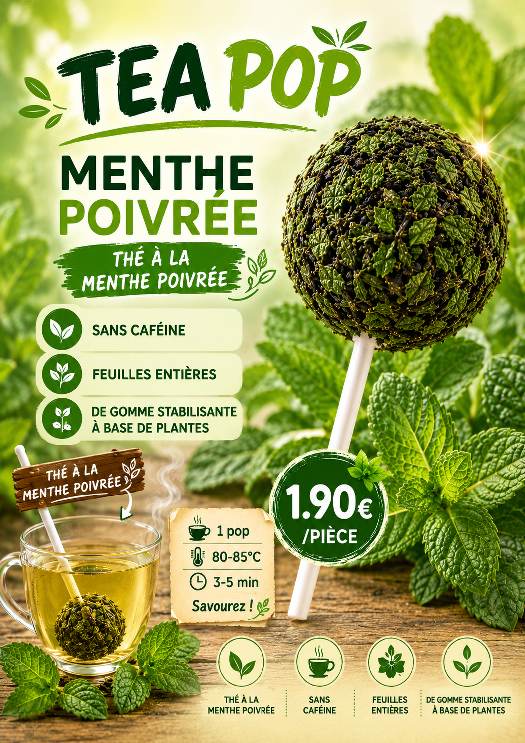 Sucette à thé – Menthe poivrée